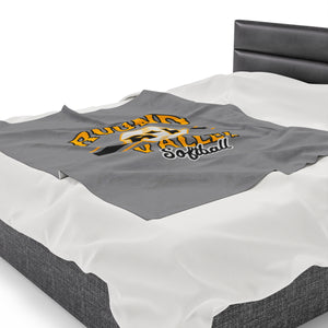 Softball Velveteen Plush Blanket