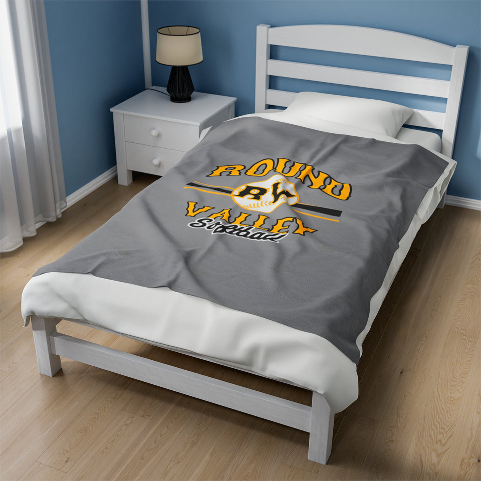 Softball Velveteen Plush Blanket