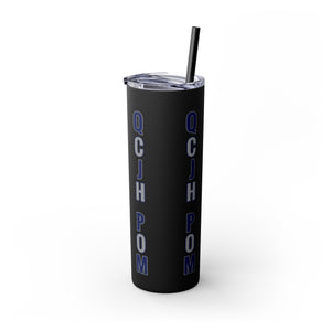 Wildcat Pom Skinny Tumbler with Straw, 20oz