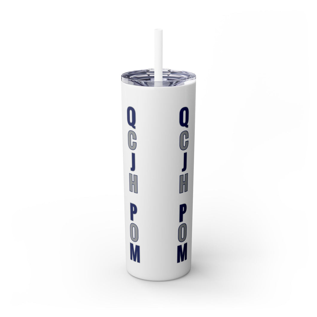 Wildcat Pom Skinny Tumbler with Straw, 20oz