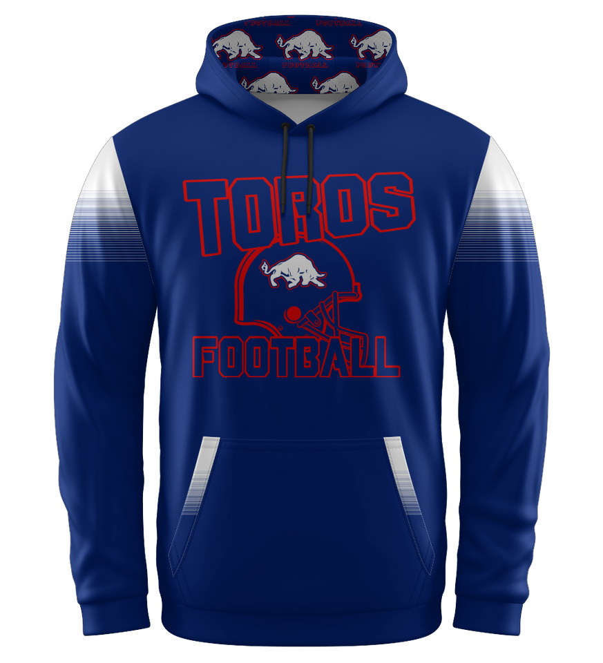 Sublimated Custom Mountain View Toros Fan Hoodie - BLUE