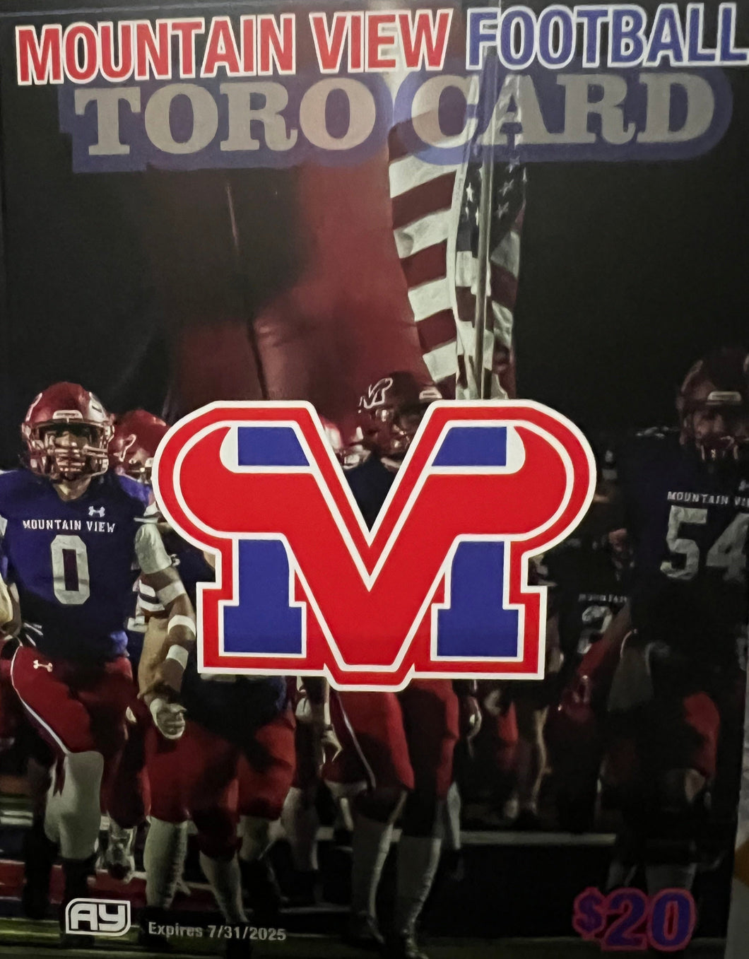 Mountain View Football Toro Card - Just $20