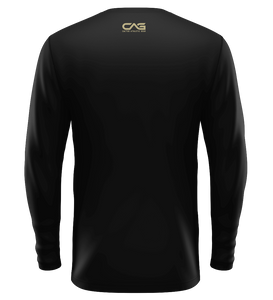 Round Valley Football Long Sleeve Shirt - Vegas Gold Lettering