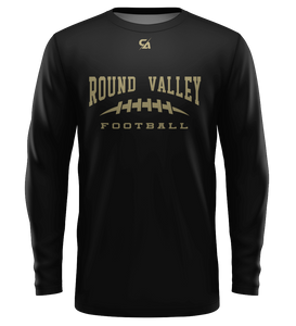 Round Valley Football Long Sleeve Shirt - Vegas Gold Lettering