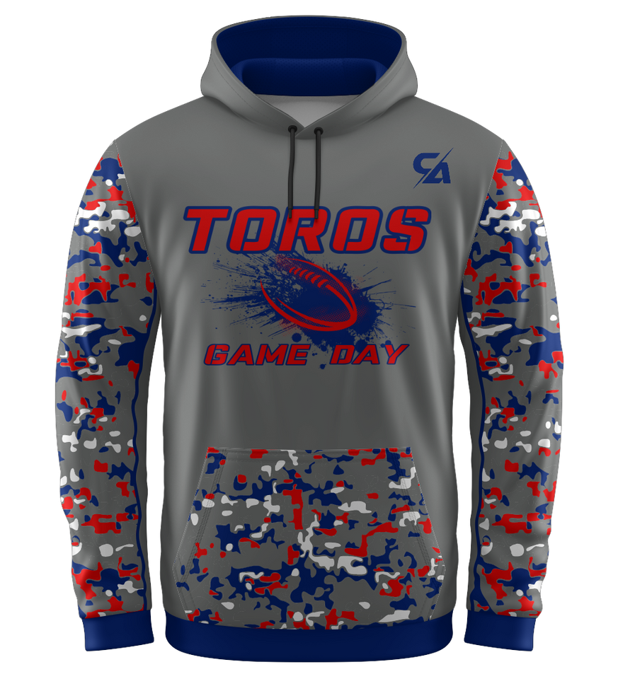 Sublimated Custom Mountain View Toros Fan Hoodie - GRAY